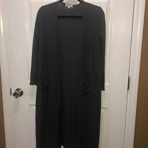 LuLaRoe Sarah Duster Gray Ribbed S Used w/ pilling